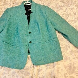 Talbots Turquoise Tweed Blazer
